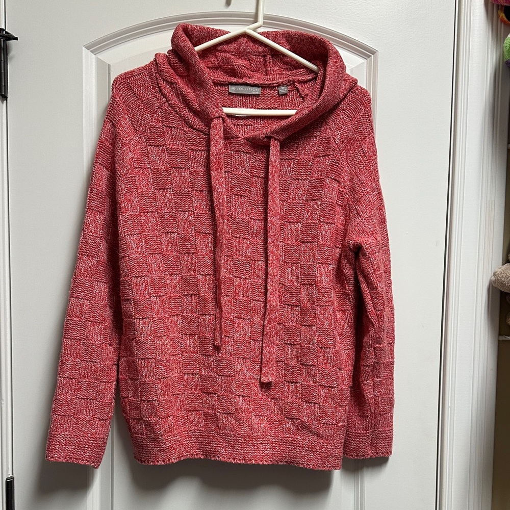 Cozy Red Women's Sweater with Hood
